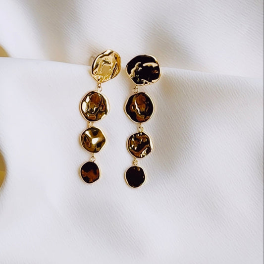 Hammered Metal Drop Earrings