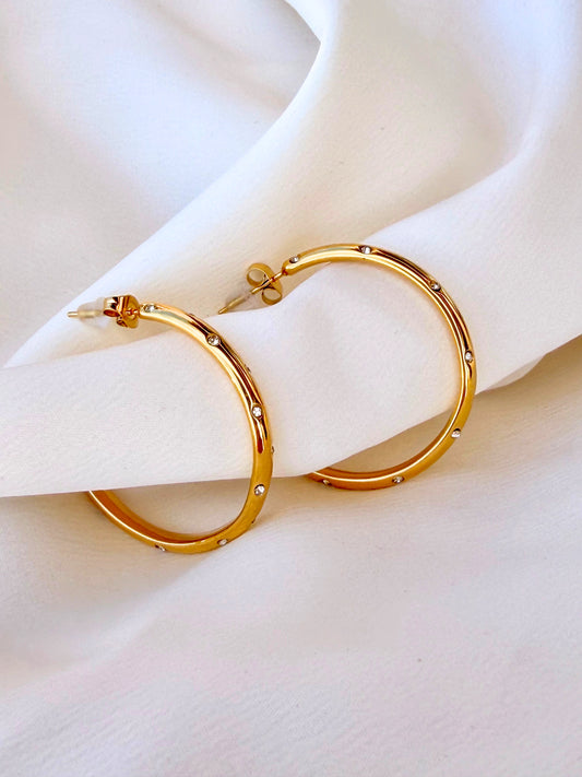 HEIDI Thin CZ Hoop Earrings