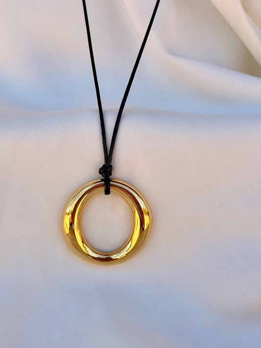 PALMER Large Open Circle on Cord Necklace