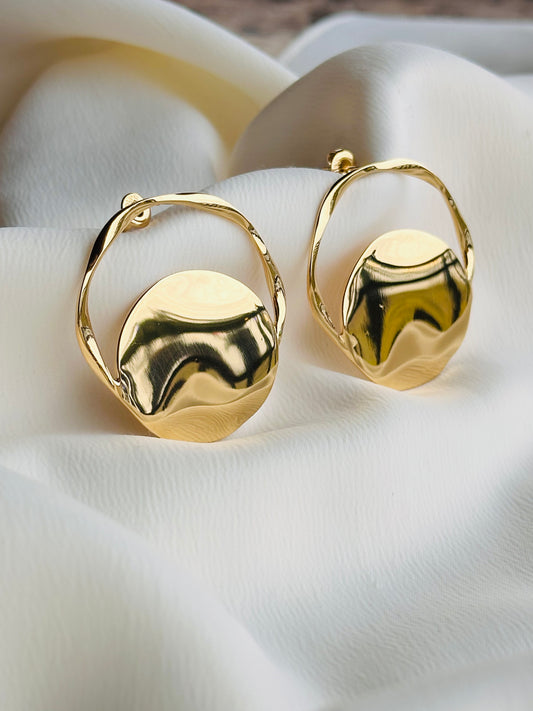 Hammered Open Circle Earrings
