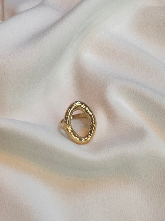 Hammered Open Circle Ring