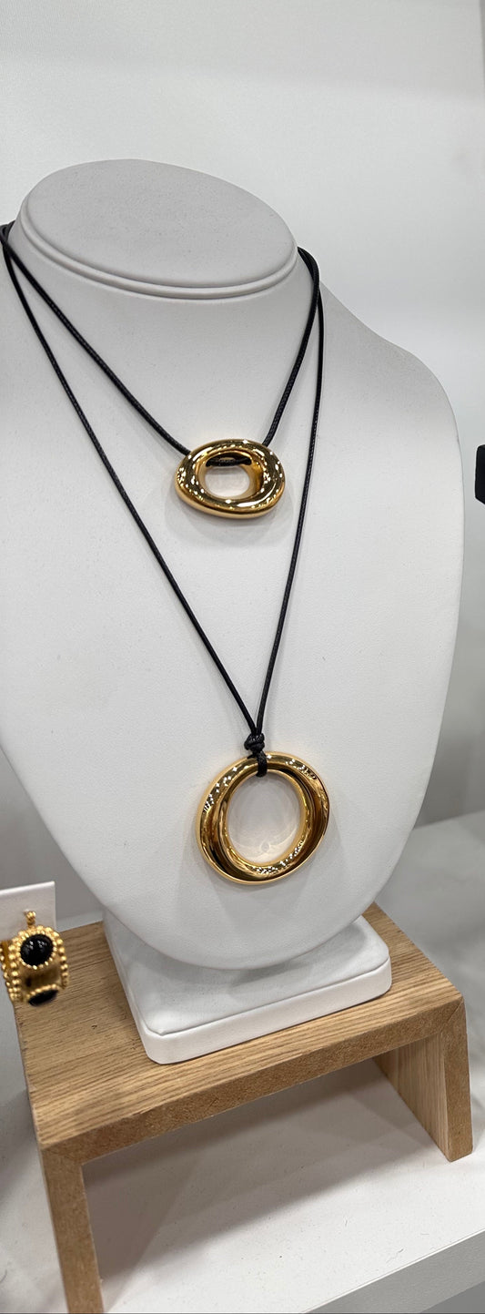 Large Open Circle on Cord Necklace
