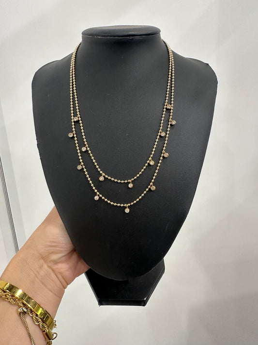 ROBYN Double Strand CZ Bead Necklace