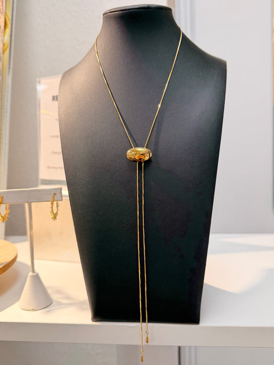 Dainty Thin Bean Bolo Necklace