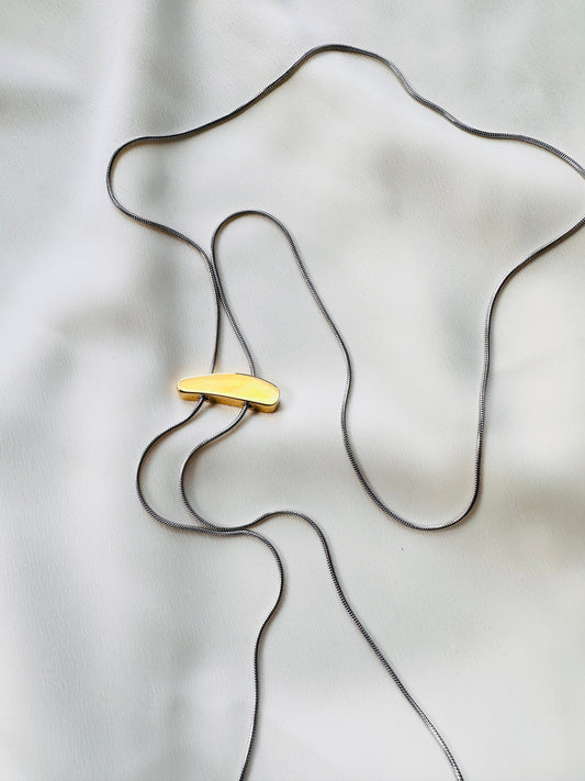 Mixed Metal Gold and Silver Bolo Necklace