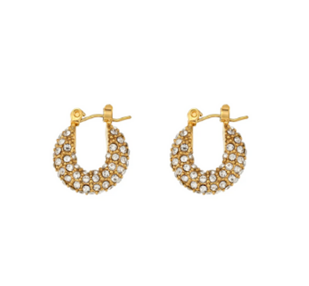 NINA CZ Chunky Hoop Earrings