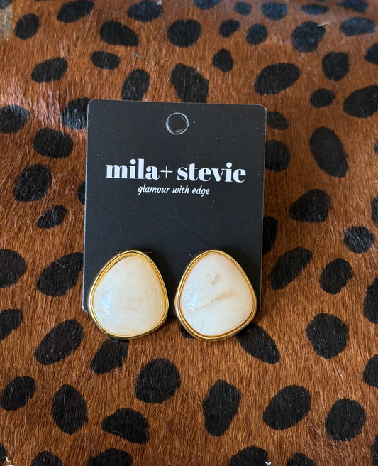 CANDY White Acrylic Post Earrings
