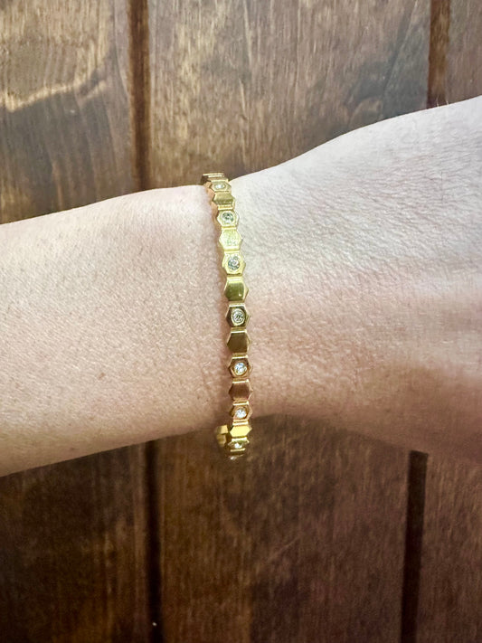 Honeycomb Hinge Bangle Bracelet
