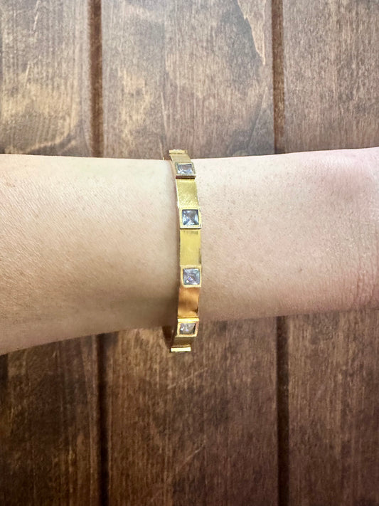 CZ Square Bangle Bracelet