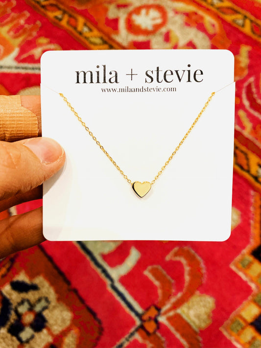 Dainty heart gold necklace
