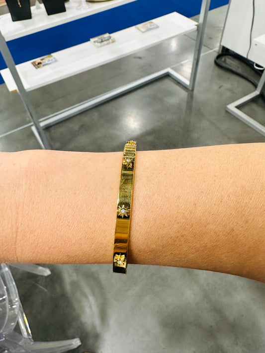 Star Hinge Bangle Bracelet